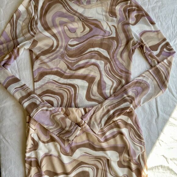 AFRM Marble Swirl Mesh Top and Skirt Set - Picture 5 of 6